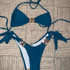 Bikini blue and green with Gold Hardware | New, Never Worn